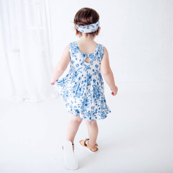 Something Blue Little Bow Bodysuit Twirler for wholesale by Dreamiere