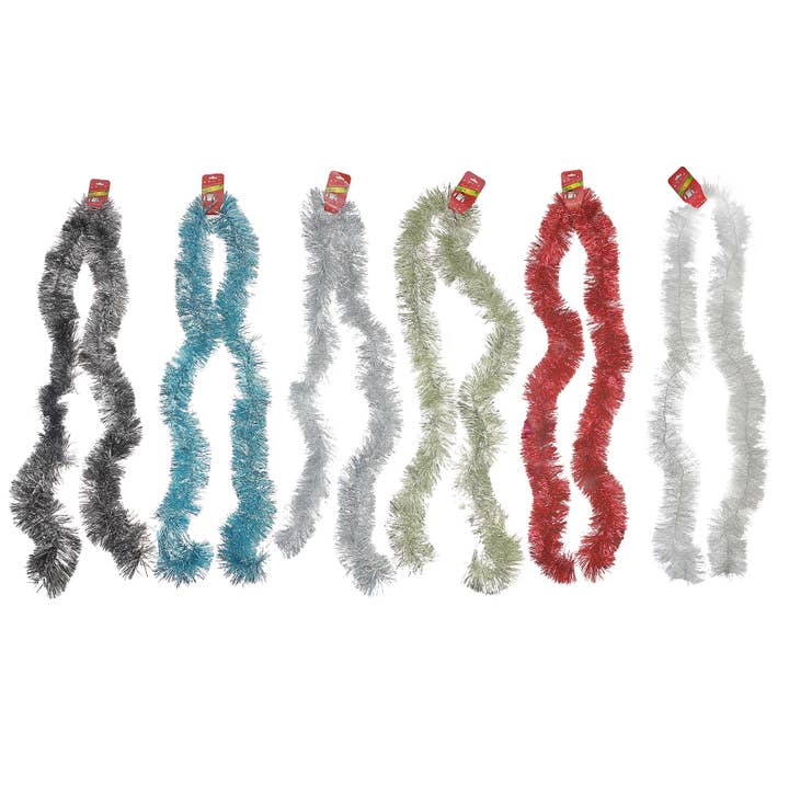 2M SPARKLY TINSEL GARLAND (5PLY) (ASSTD) for wholesale by IH Casa Decor