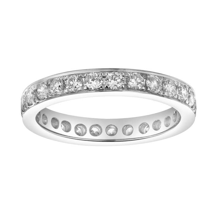 Lume 14K White Gold Round Diamond Studded Band Ring - 0.97cts for wholesale by LuvMyJewelry (LMJ)