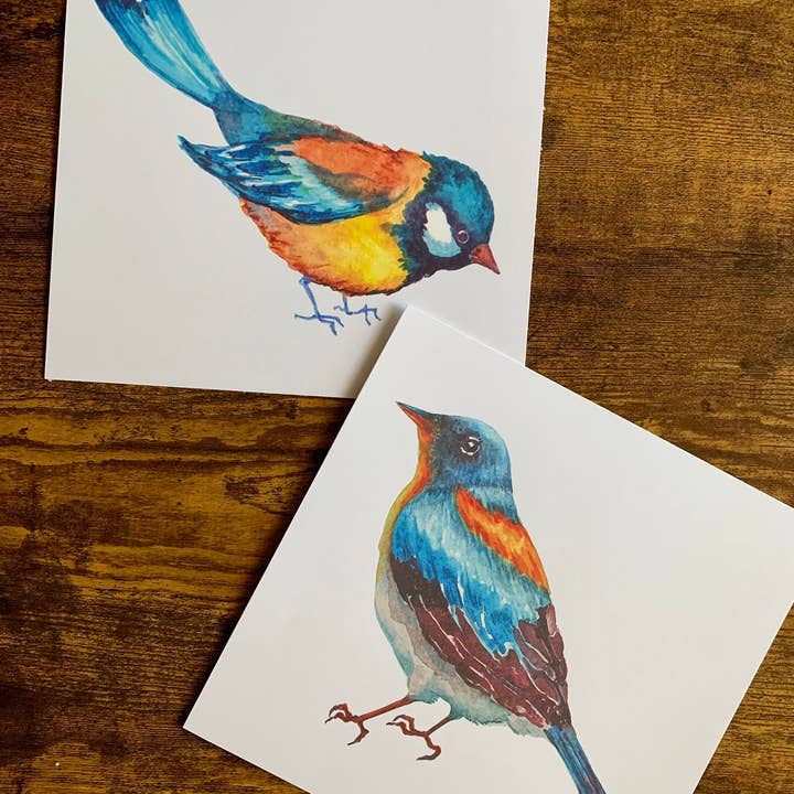 Magnifique Hearts – wholesale Konsttryck – Söta ornitologiska tryck, 8x8 tum, fågeltryck1