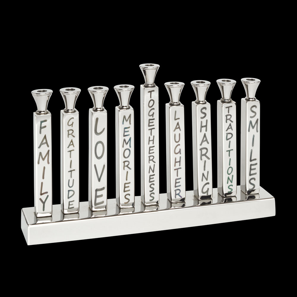 Inspired Generations - Wholesale Menorah - Mimi Menorah - Silver - Hanukkah Candelabra2