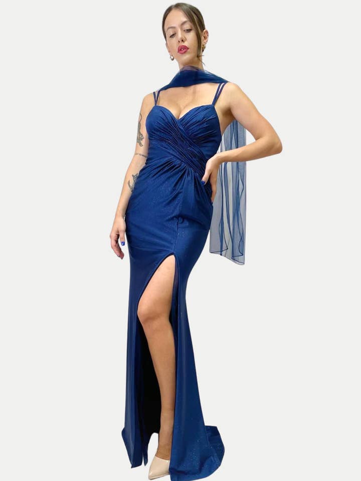 Blue DENISE DRESS for wholesale on Faire