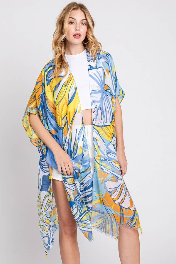 Shop Neighbors - Wholesale Kimono - Women's - HAND DRAWN TROPICAL LEAVES KIMONO8
