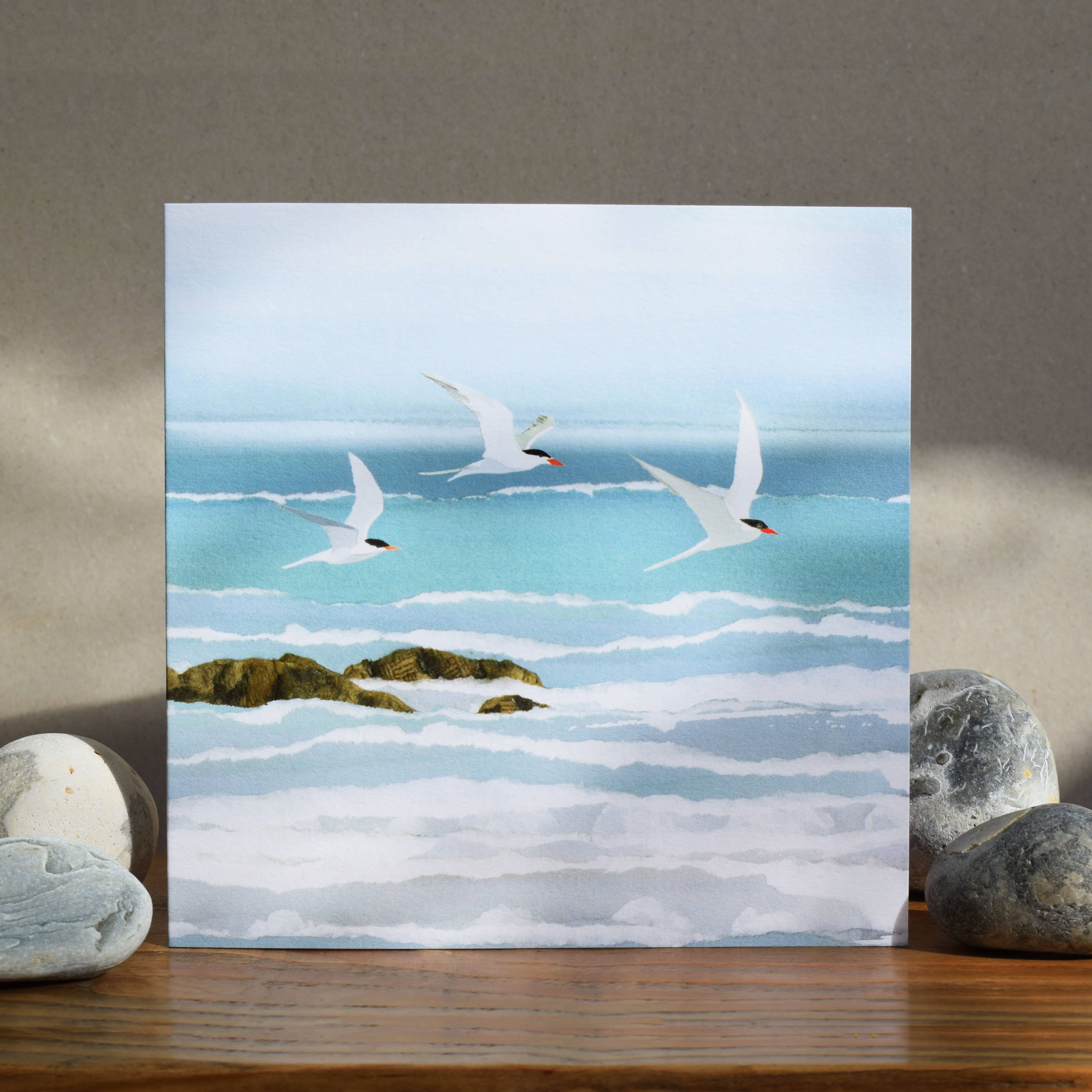 Windsock Press – wholesale Everyday greeting card – 'Sea Swallows' (seascape) 1
