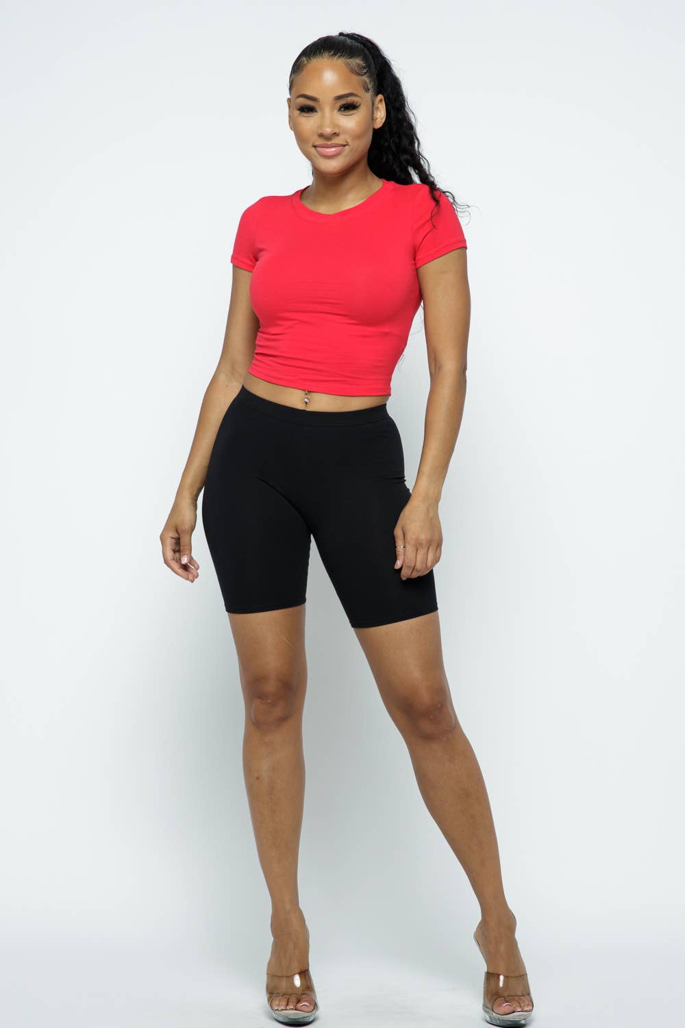 Lime All the Time - Wholesale T-Shirt - Women's - Solid Colored Cropped Round Neck Short Sleeve T-shirt7