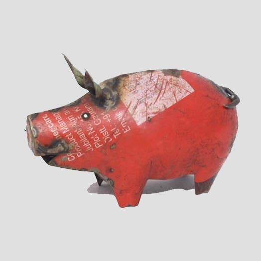 Little Pig Recycled Metal Animals for wholesale by Everyday Artifact