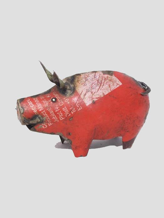 Little Pig Recycled Metal Animals for wholesale by Everyday Artifact