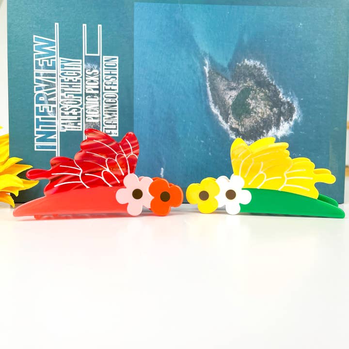 Tourtiwi - Wholesale Hair clip – Women’s - Cute Bee Flower Hair Clip, Acetate Animal Claw Clip2