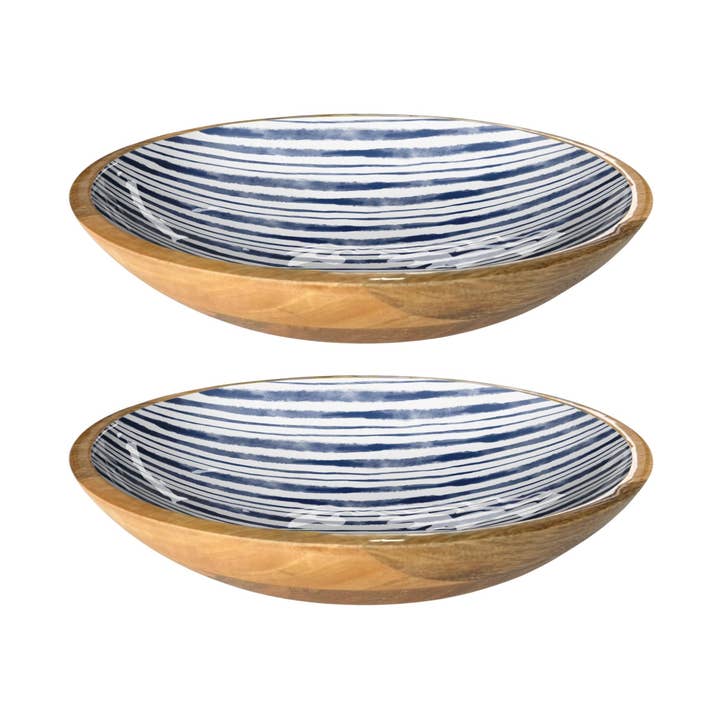 Coastal Stripe Shallow Bowl (10" Pack of 2) 5-62-B PREORDER for wholesale by My Casita