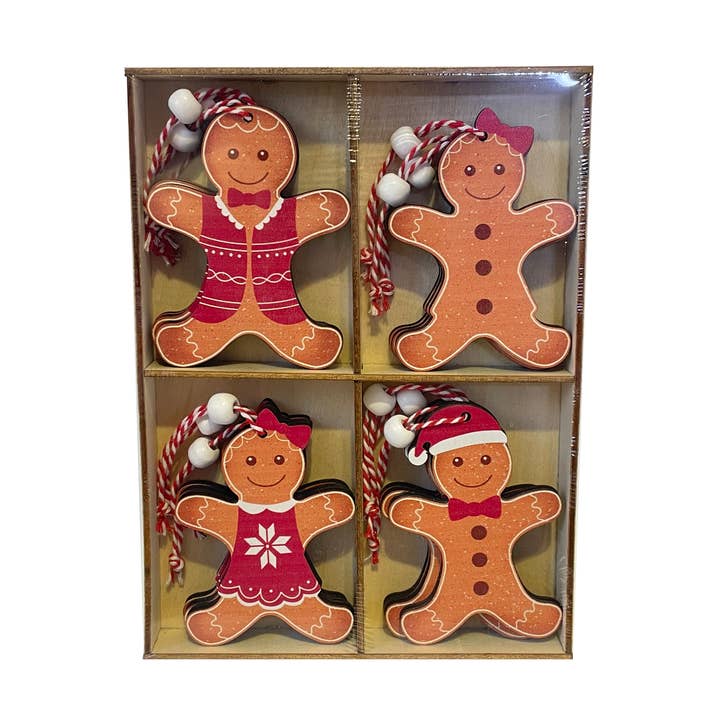 Wd Gingerbread Orn (Set of 4) for wholesale by Oak Street Wholesale