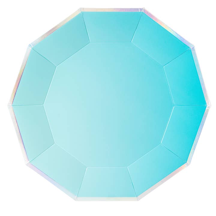 Fiesta Everyday Large Foil Paper Plate - Aqua for wholesale by Casa Fiesta