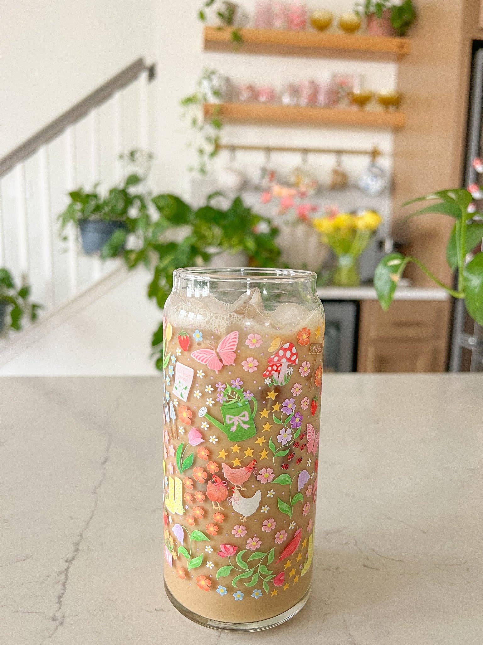 Hart and Flora Shop – wholesale Drinking glass/cup – 20oz In The Garden Glass2