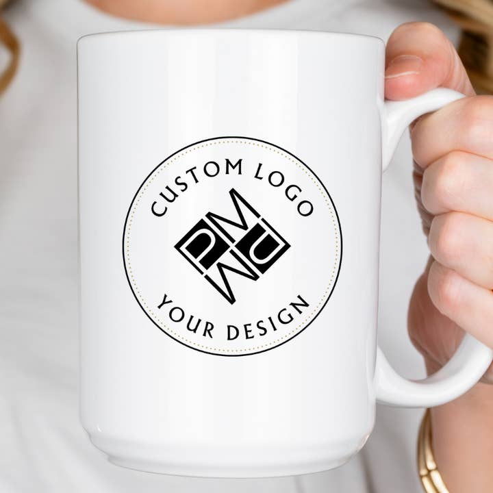 Mug avec logo personnalisé 15 oz | Tasse à café personnalisée pour la vente par Press and Merch