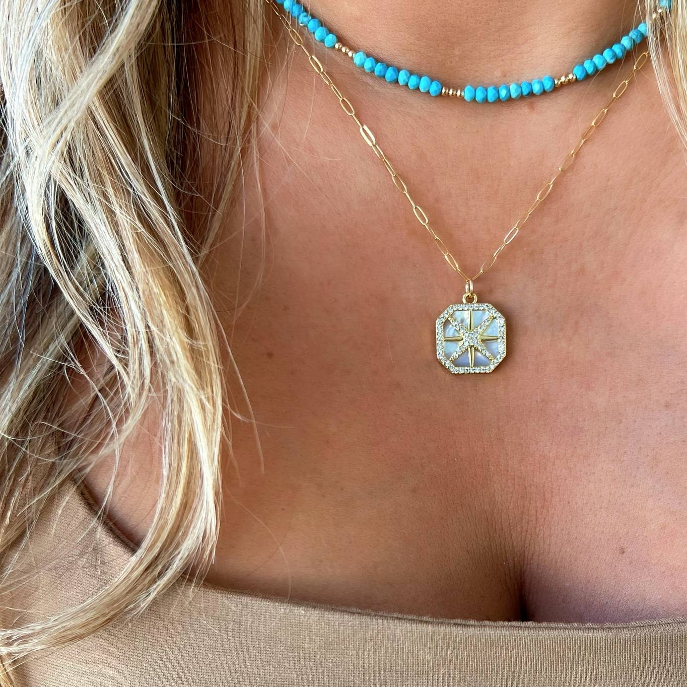 True by Kristy Jewelry - Wholesale Beaded/Pearl Necklace - Free Spirit Turquoise Beaded Necklace Gold Filled2