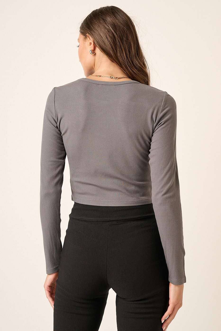 mittoshop - Wholesale Knit Top - Women's - BASIC CROP LONG SLEEVE KNIT TOP19