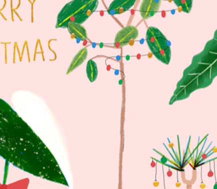 Carolyn Suzuki – postal de Natal por atacado – BOTANICAL XMAS - Cartão de Natal2