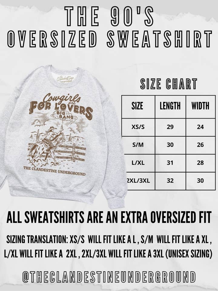 The Clandestine Underground - Wholesale Graphic Sweatshirt - Women's - 90's Chicago Football Champs Oversized 90's Sweatshirt
