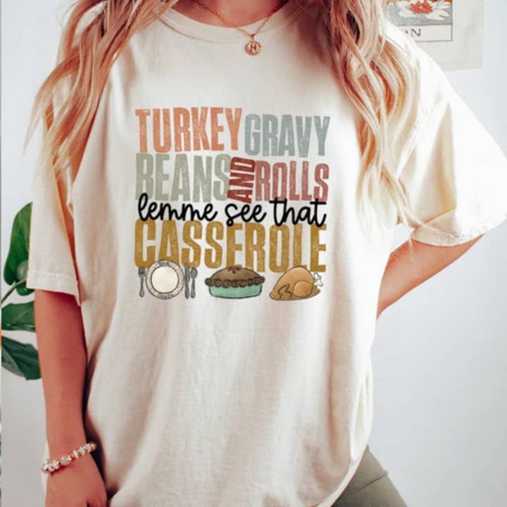 Maglietta Casseruola del Ringraziamento, Divertente Maglietta Tacchino Sugo Fagioli per la vendita all'ingrosso da parte di Eleven Fashion