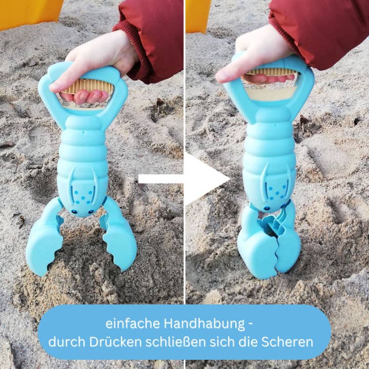 alldoro GmbH - Wholesale Beach/Pool Toy - Kids & Baby - Sand Snapper ecofriendly, blue sand gripper, crab design
