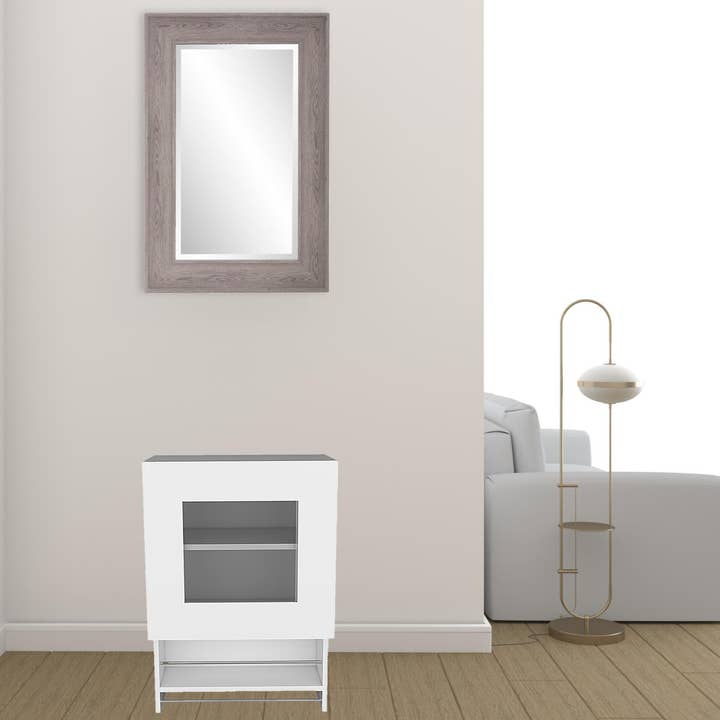 20" Weißer wandmontierter Akzent-Schrank mit einem Regal für den Großhandel von HomeRoots