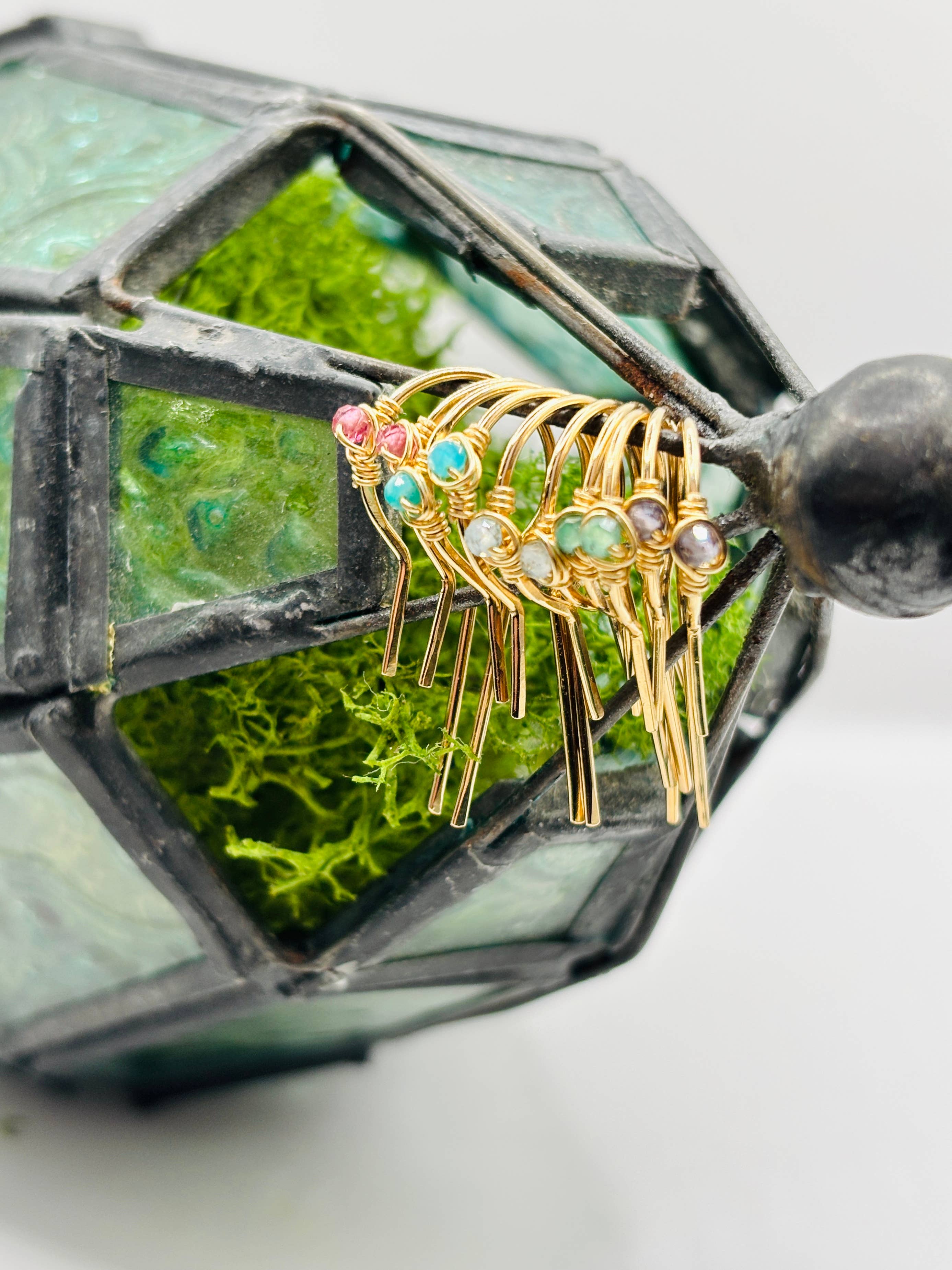 Rachel Renee Jewelry - Wholesale Hoop Earrings - DECO Gem Open Circle Threader Hoops 1