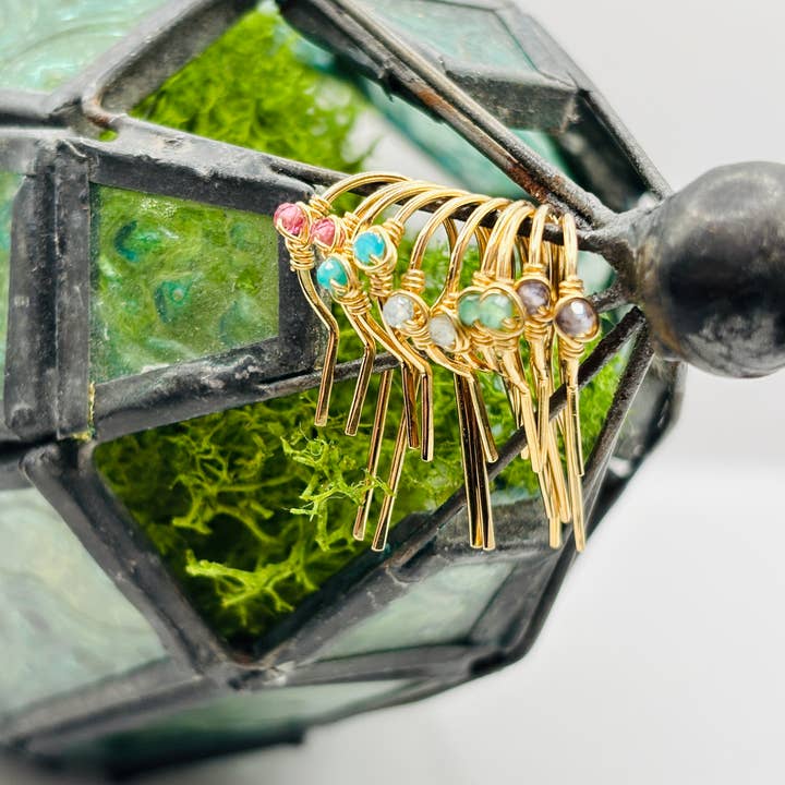 Rachel Renee Jewelry - Wholesale Hoop Earrings - DECO Gem Open Circle Threader Hoops 1