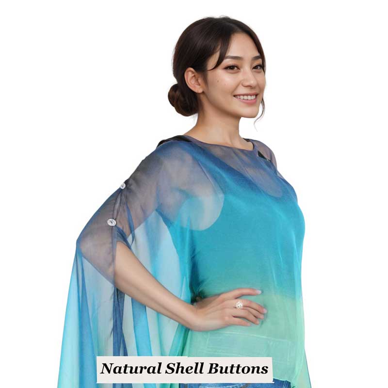 The Magic Scarf Company – wholesale Poncho - Dam – 1799 - Silkeslen poncho/kappa med sex knappar85