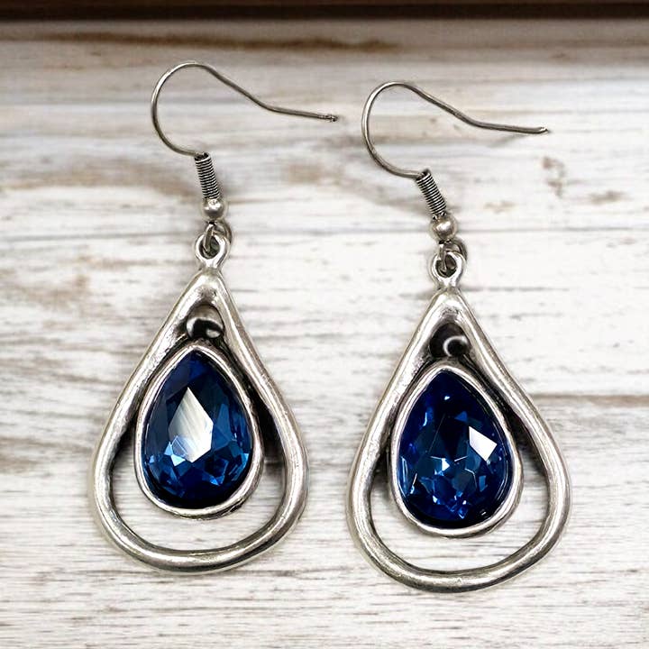 Item n.º NE-1336 Azul - Brincos de Estanho por atacado de The Ancient Bazaar Jewelry & Accessories
