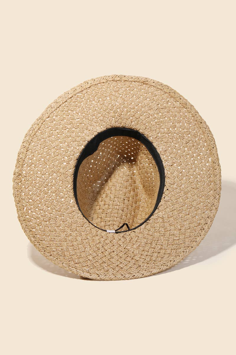 Anarchy Street - Vendita all'ingrosso Fedora - Donna - Cappello da sole con nastro intrecciato in paglia e fiocco nero.3