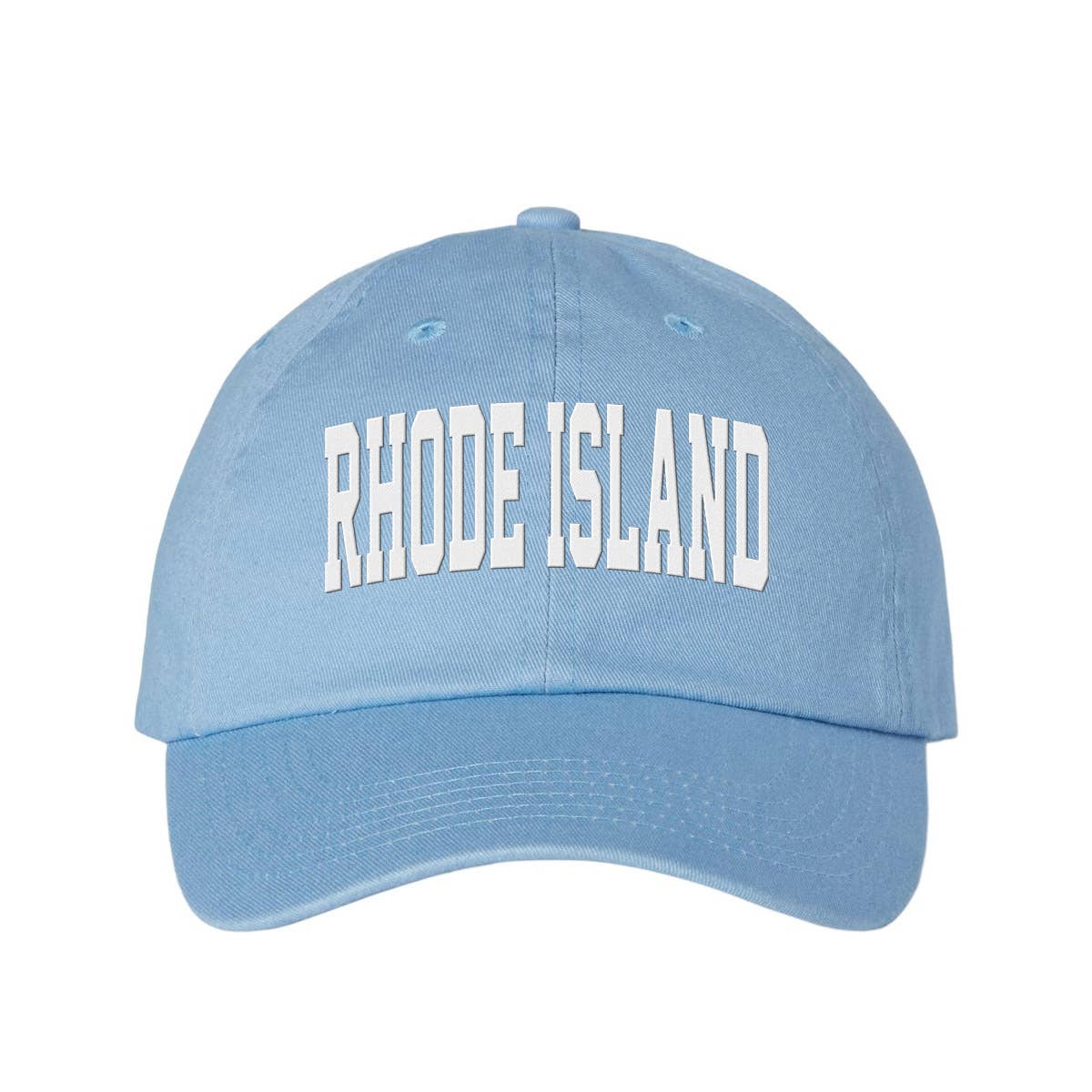 Lucky Luna Apparel - Wholesale Baseball Cap - Unisex - Block Rhode Island Embroidered Dad Hat