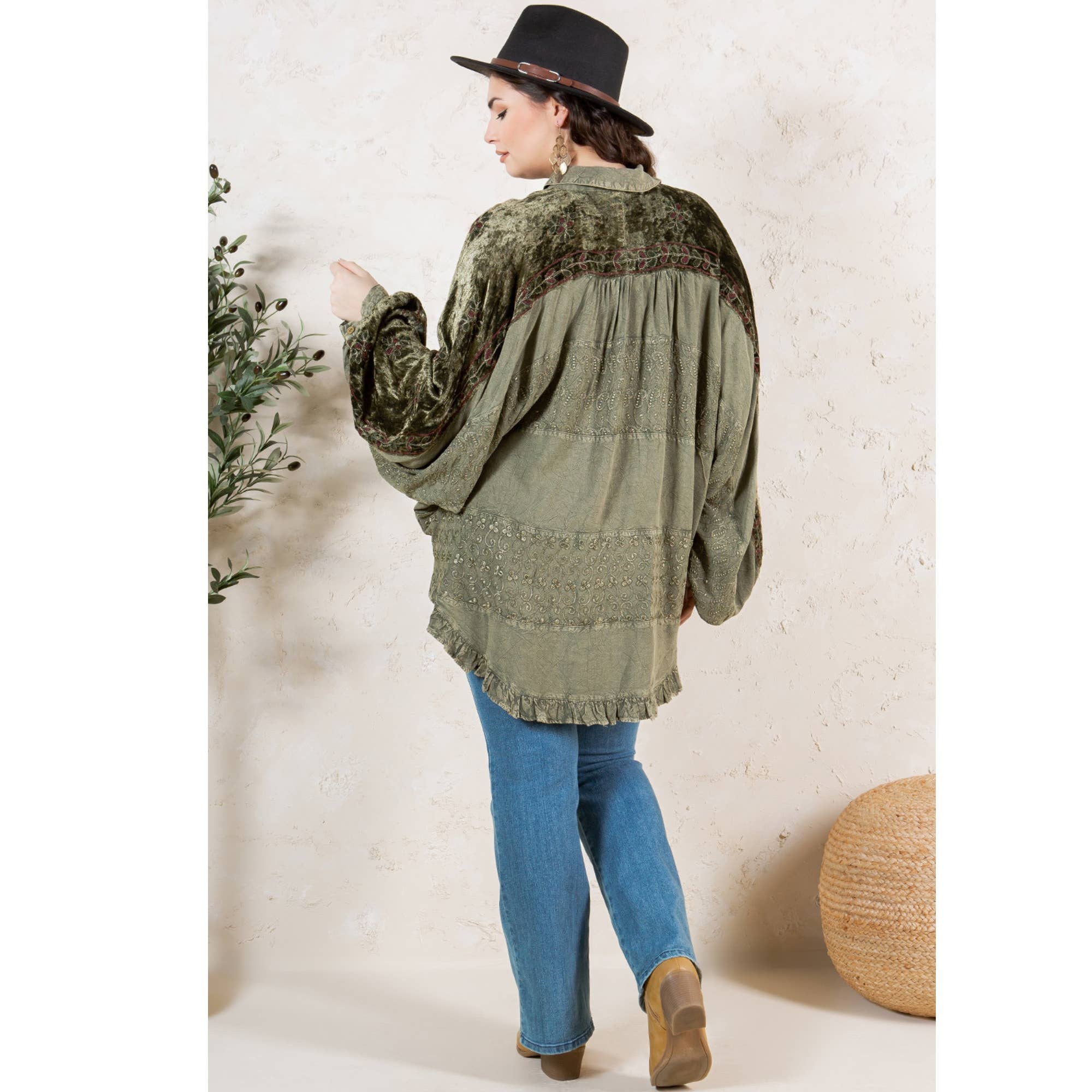 Young Threads - Wholesale Button Down Shirt - Women's - Bohemian Elegance: Stonewashed Rayon Top2