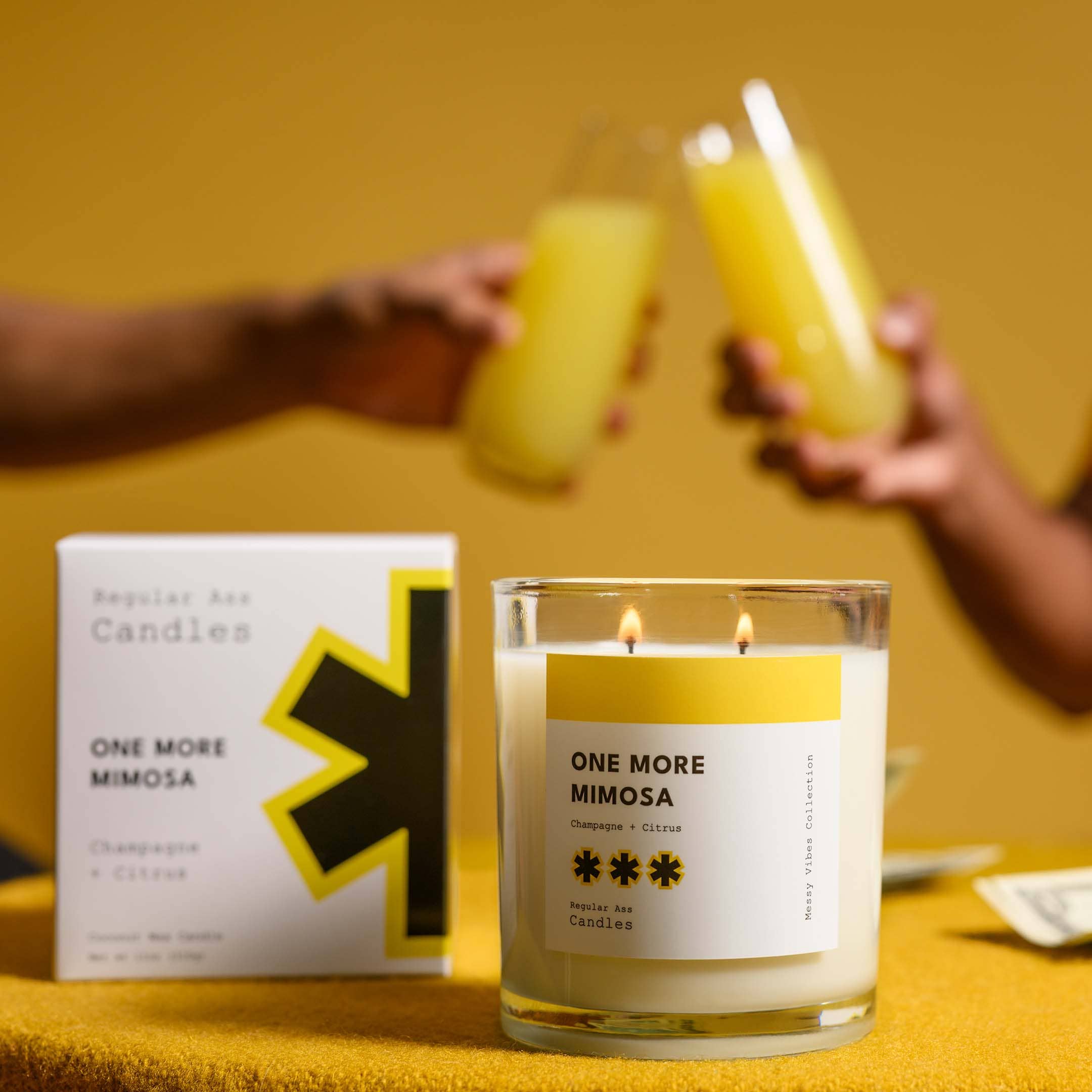 Regular Ass Candles - Wholesale Jar/Filled Candle - One More Mimosa Champagne + Citrus 11oz Luxury Candle1
