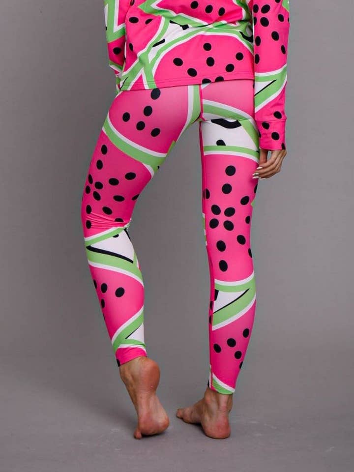 Legging couche de base rose pastèque pour femme pour la vente par OOSC CLOTHING
