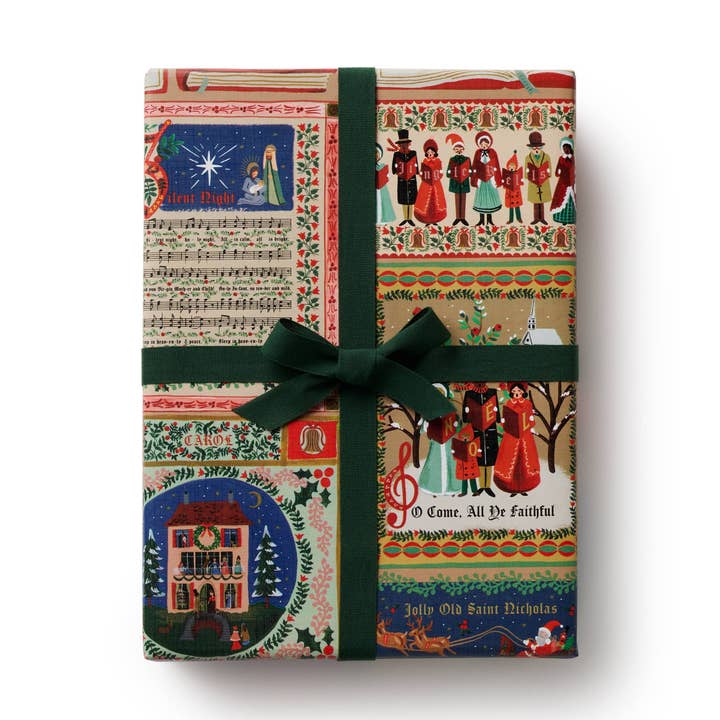 Christmas Carols Continuous Wrapping Roll for wholesale by Rifle Paper Co