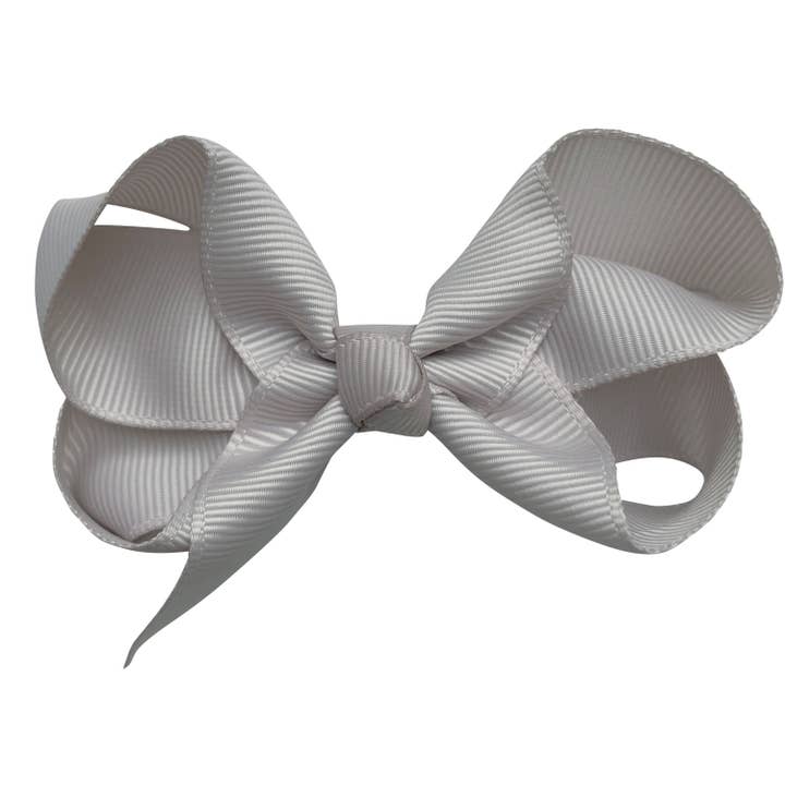 Maxima hair bow with clip in taupe for wholesale by La Fillette Accessories
