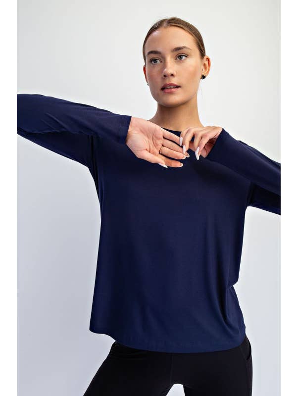 Sunday Morning - Wholesale T-shirt – women's - T710037-Basic Long Sleeve Viscose Modal Top25