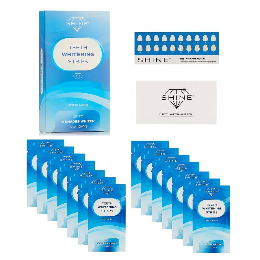 Shine – Großhandel Zahnaufhellung – Zahnaufhellungsstreifen, ohne Peroxid, Glanz, 28 Streifen9