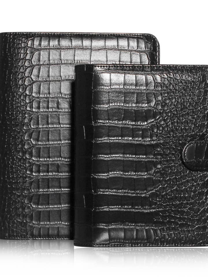 FORUDBESTIL Mini HP | Planneromslag i krokodillelæder - Noir (Afsendes 5. december) for engroshandel hos Outlined