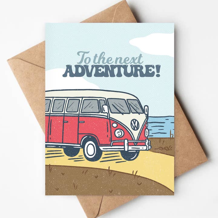 Prochaine Aventure Van Écologique Carte Mariage Diplôme pour la vente par Jenna's Doodles