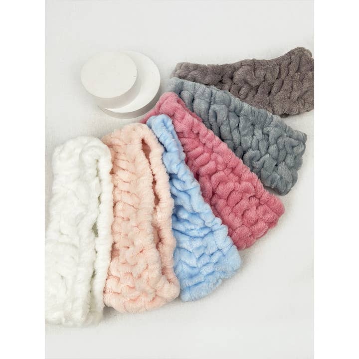 MIX COLOR Soft Tone Face Wash Headband for wholesale on Faire