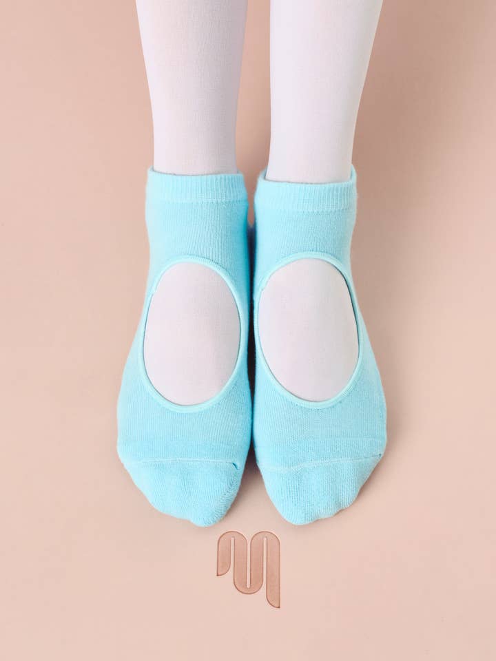 Slide On Non Slip Grip Socks - Ice Blue for wholesale by MoveActive