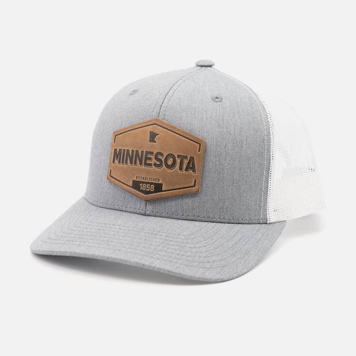 Range Leather Co. - Wholesale Trucker Hat - Unisex - Minnesota Established Hat | Leather Patch Trucker Hat1