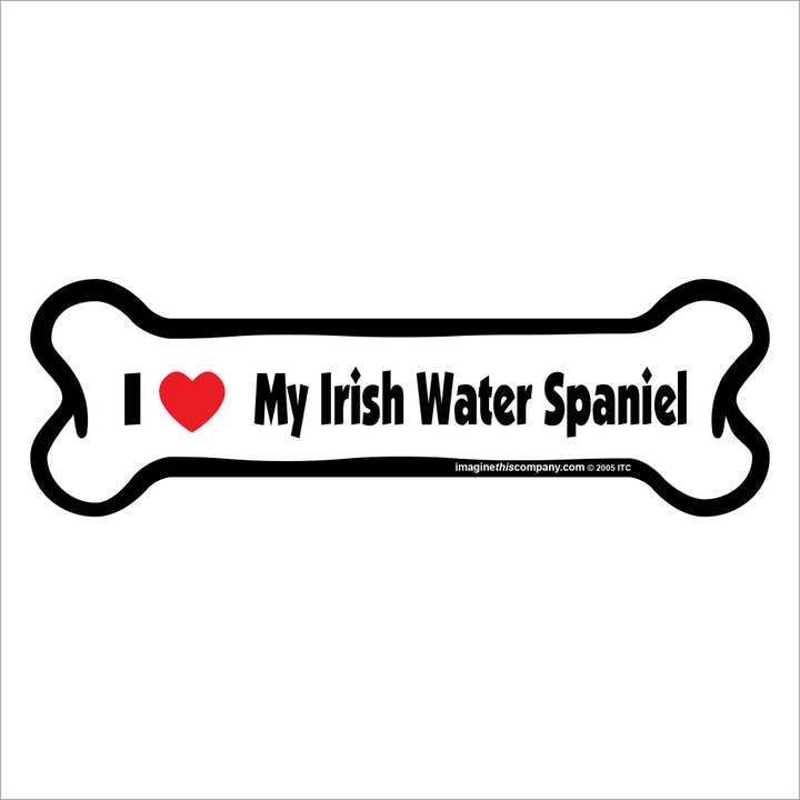 Jeg elsker min irske vandspaniel - Magnet i form af et ben for engroshandel hos Imagine This Company