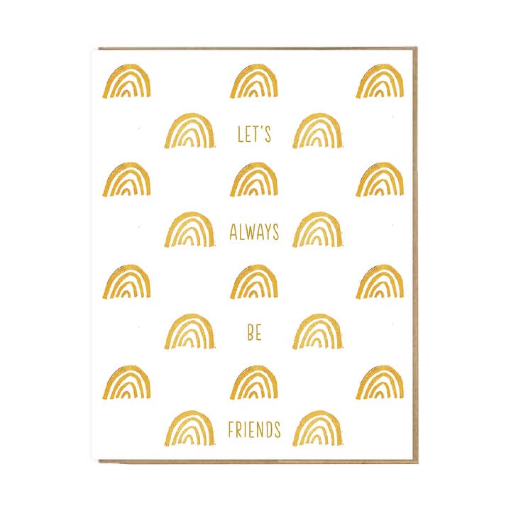 CARTE DE VŒUX D'AMITIÉ ARC-EN-CIEL DORÉ pour la vente par Ever Pollen Print Shop