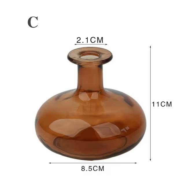 IVORE.GROUP (We cover All Import duty) - Wholesale Vase - Colored Mini Glass Vase - Brown2