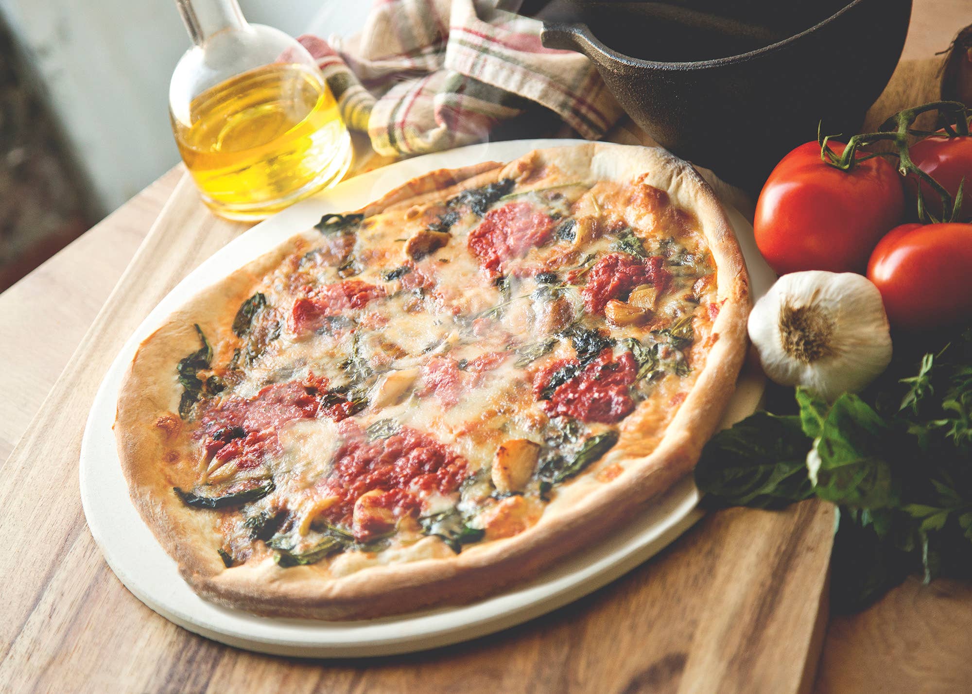 Fox Run Brands - Wholesale Pizza Board - Fox Run Round Pizza Stone, Stoneware, 13"1