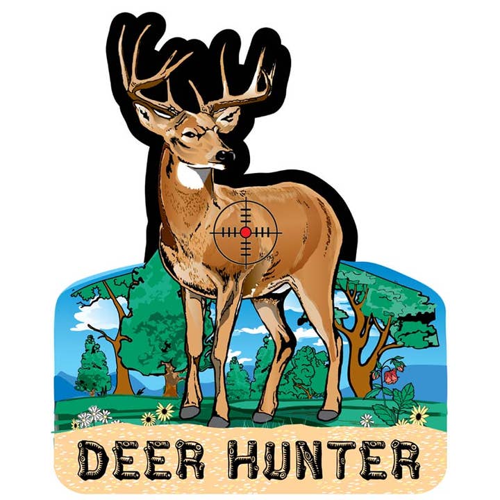 Fabriqué aux États-Unis - Aimant découpé Chasseur de cerfs pour la vente par Western Express