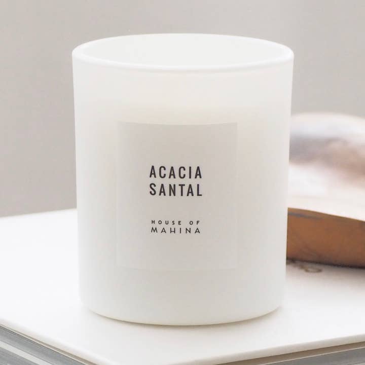 Acacia Santal Petite Candle 4 oz for wholesale by House of Mahina (formerly Makana)