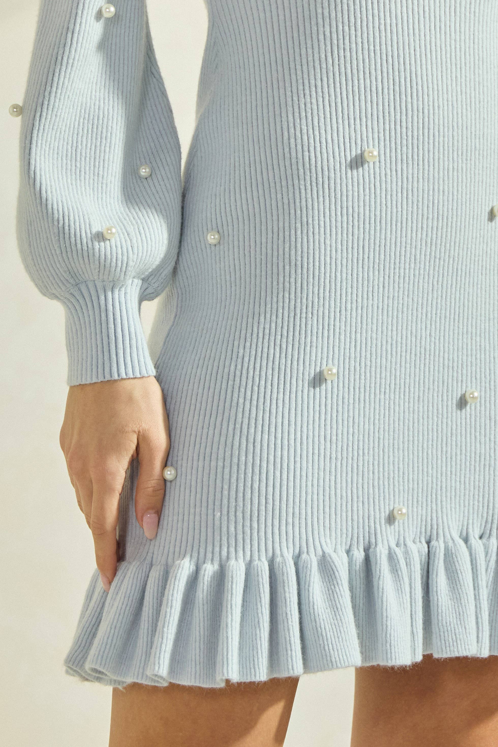 Able - Wholesale Dress - Women's - Pearl Embellished Knit Dress8