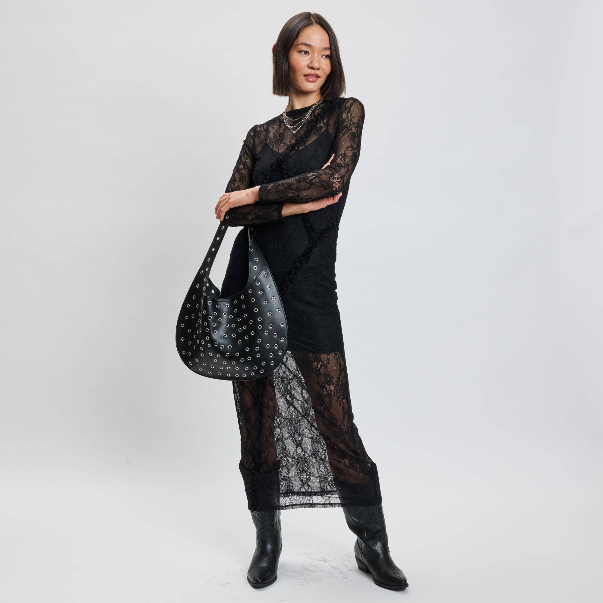 Nero Turner Gromet Hobo in vendita all'ingrosso su Faire3